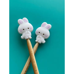 Comma Craft Co-White Bunny Knitting Needle Point Protectors-knitting notion-gather here online