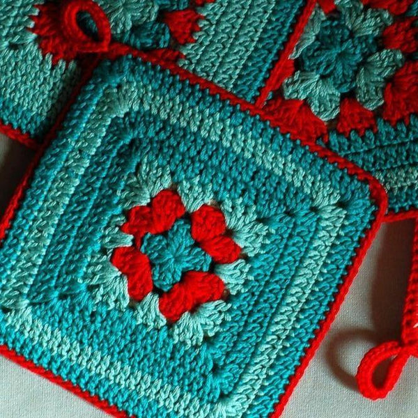 Ready to Ship Book Sleeve Colorful Crochet Granny Square Gift