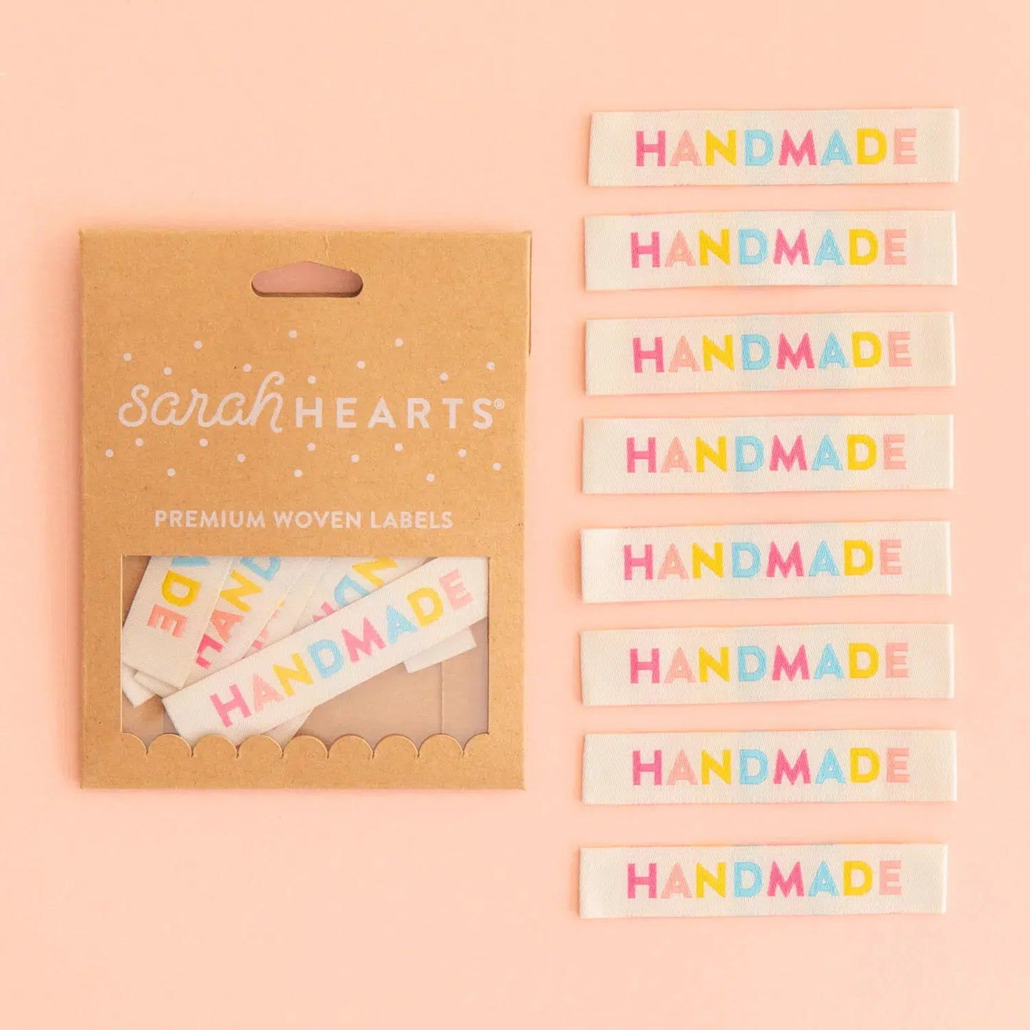 Sarah Hearts-Colorful Handmade Woven Labels-notion-gather here online