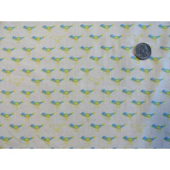 Seven Islands-Tiny Birds, Blue/Yellow-fabric-gather here online