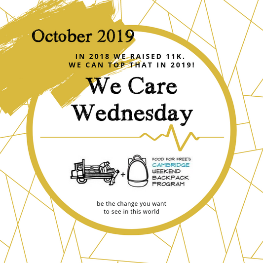 2019 October We Care Wednesday: Cambridge Weekend Backpack Program