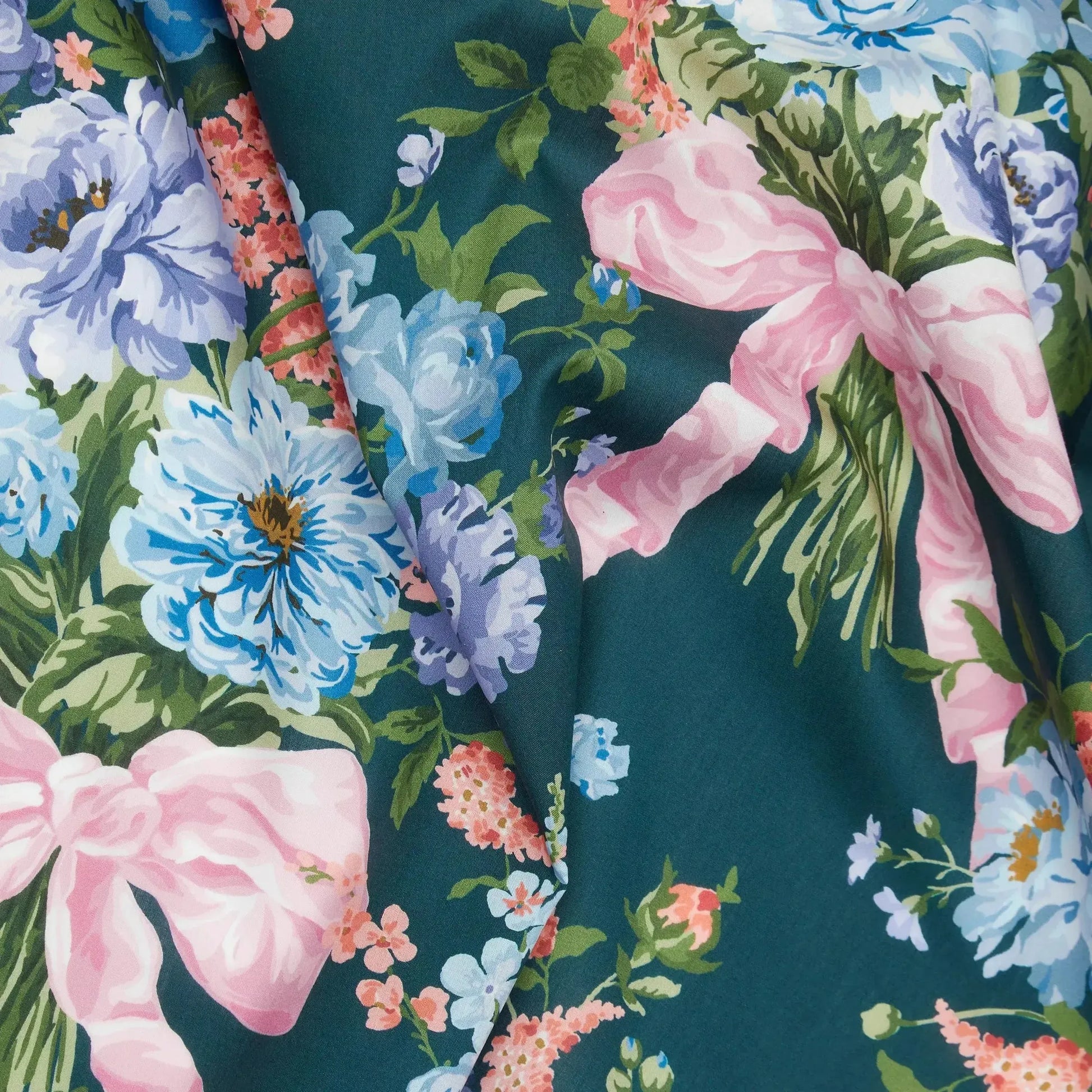 Liberty of London-Tana Lawn - Bow Bouquet Peacock-fabric-gather here online
