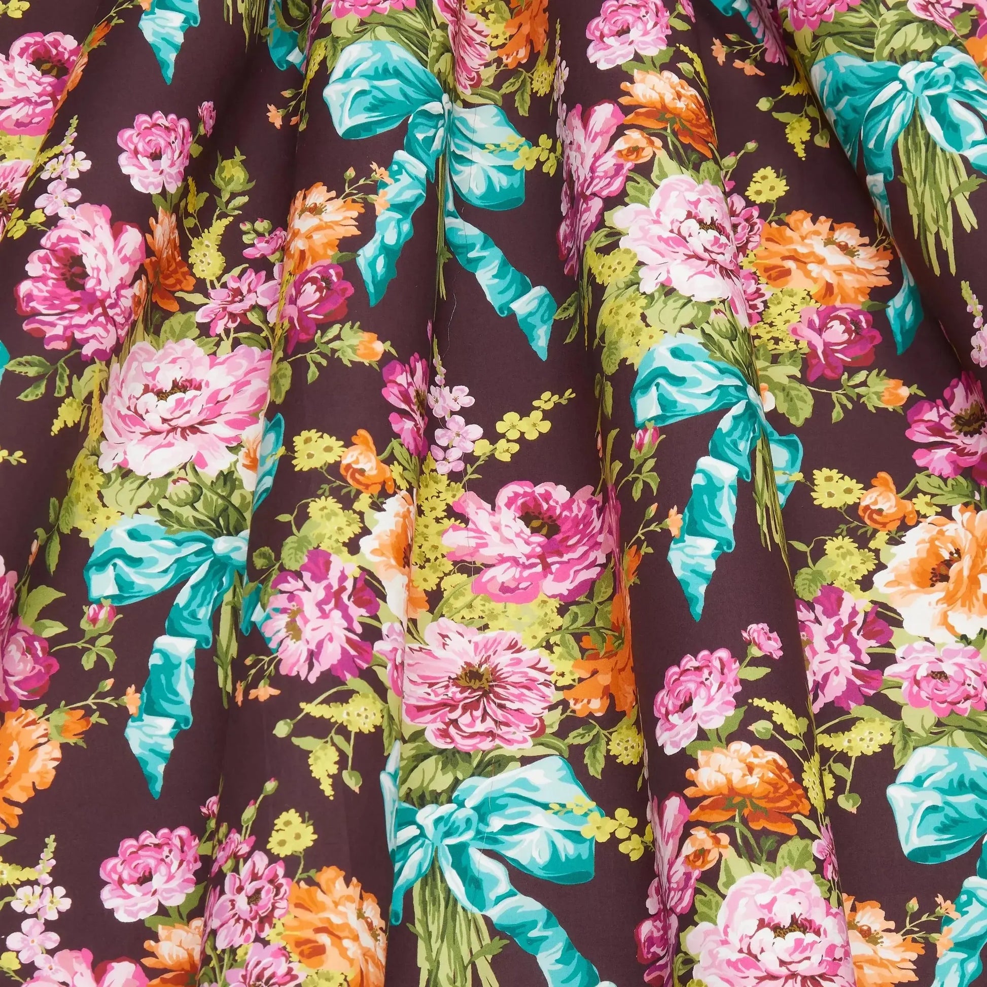Liberty of London-Tana Lawn - Bow Bouquet Burgundy-fabric-gather here online