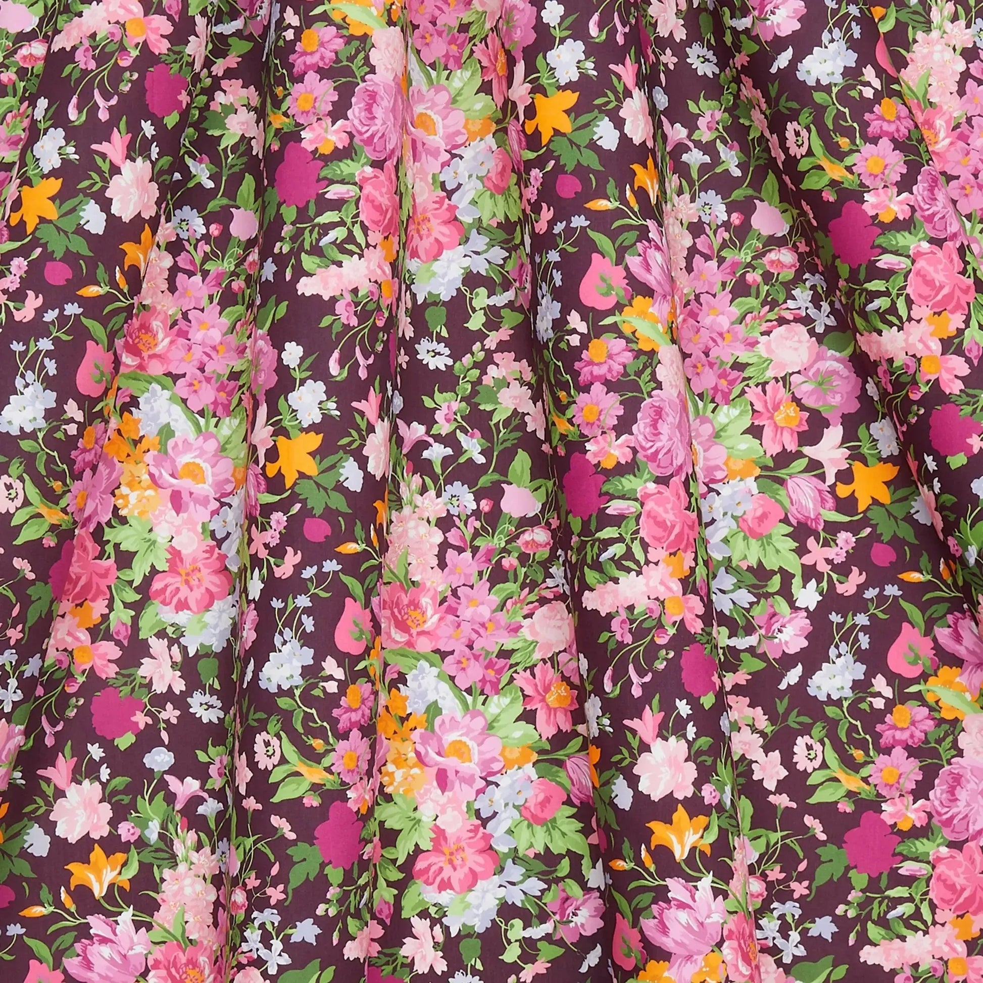 Liberty of London-Tana Lawn - Bouquet Carnival Burgundy-fabric-gather here online