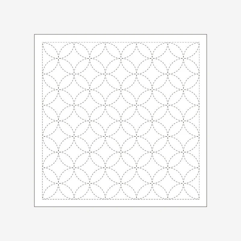 Daruma-Sashiko Sampler - White-embroidery kit-1003: Seven Treasures-gather here online