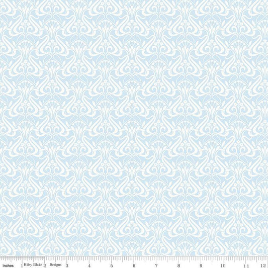 Liberty Fabrics-Nouveau Shadow Opal Blue-fabric-gather here online