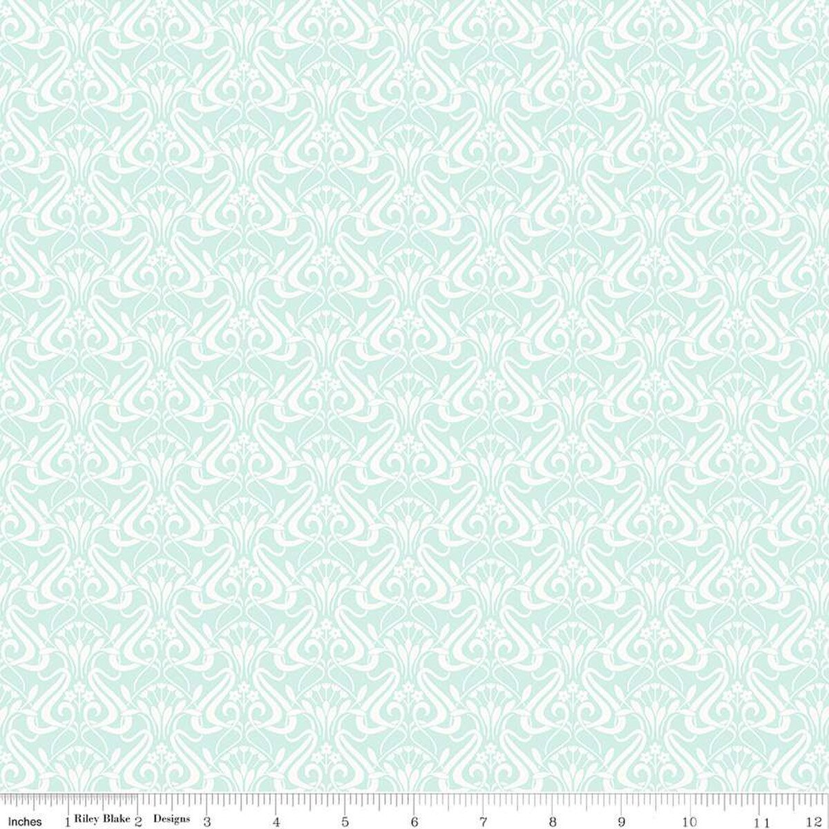 Liberty Fabrics-Nouveau Shadow Spearmint-fabric-gather here online
