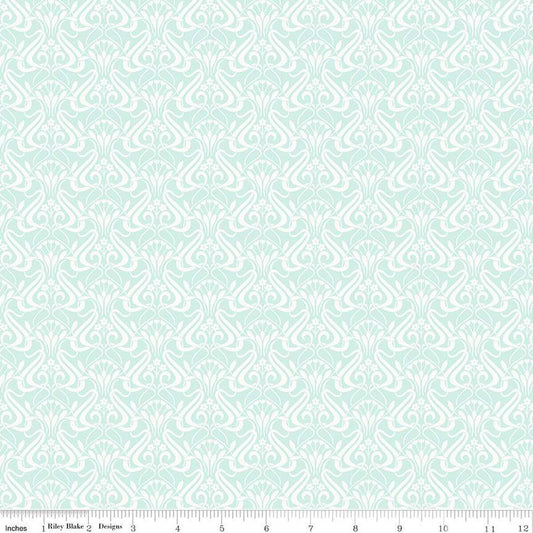 Liberty Fabrics-Nouveau Shadow Spearmint-fabric-gather here online