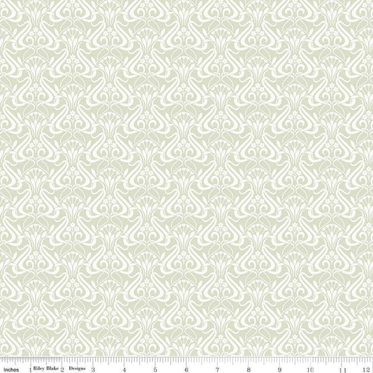 Liberty Fabrics-Nouveau Shadow Pistachio-fabric-gather here online