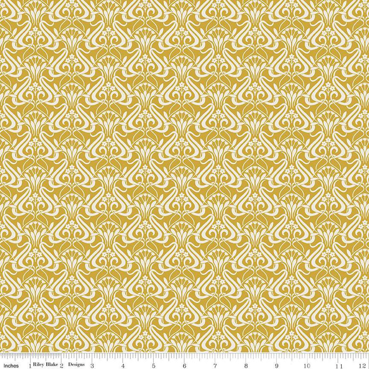 Liberty Fabrics-Nouveau Shadow Golden Sunshine-fabric-gather here online