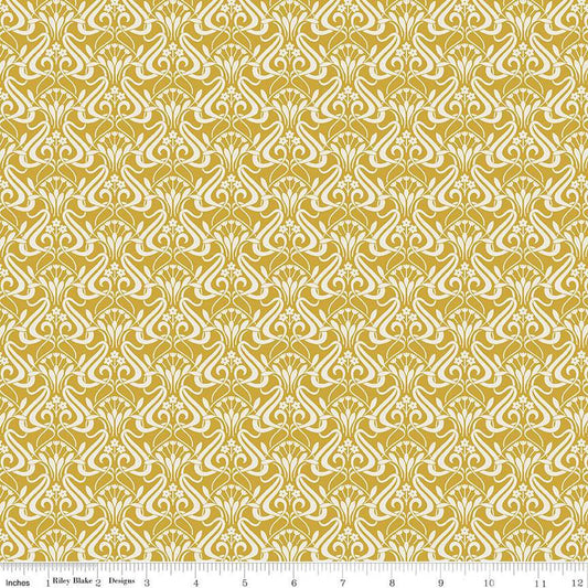 Liberty Fabrics-Nouveau Shadow Golden Sunshine-fabric-gather here online