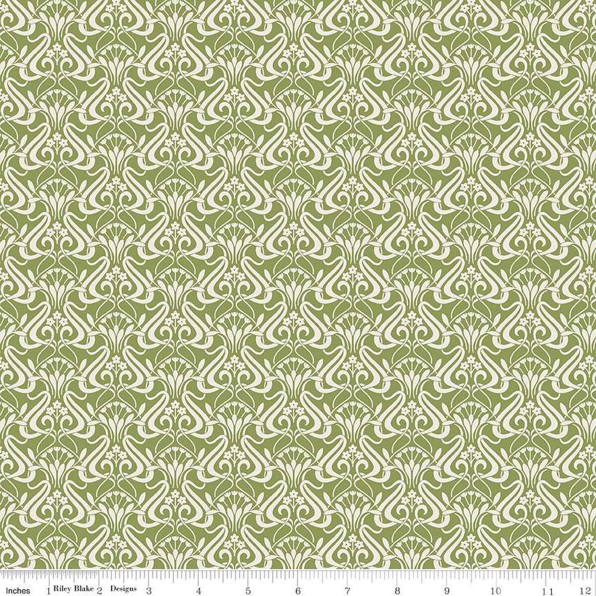 Liberty Fabrics-Nouveau Shadow Spring Grass-fabric-gather here online