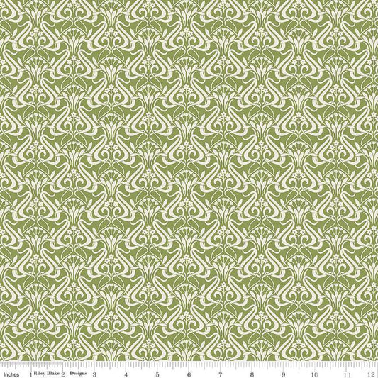 Liberty Fabrics-Nouveau Shadow Spring Grass-fabric-gather here online