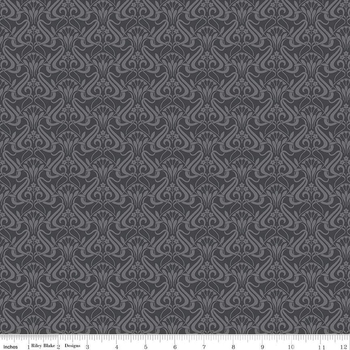 Liberty Fabrics-Nouveau Shadow Slate Grey-fabric-gather here online