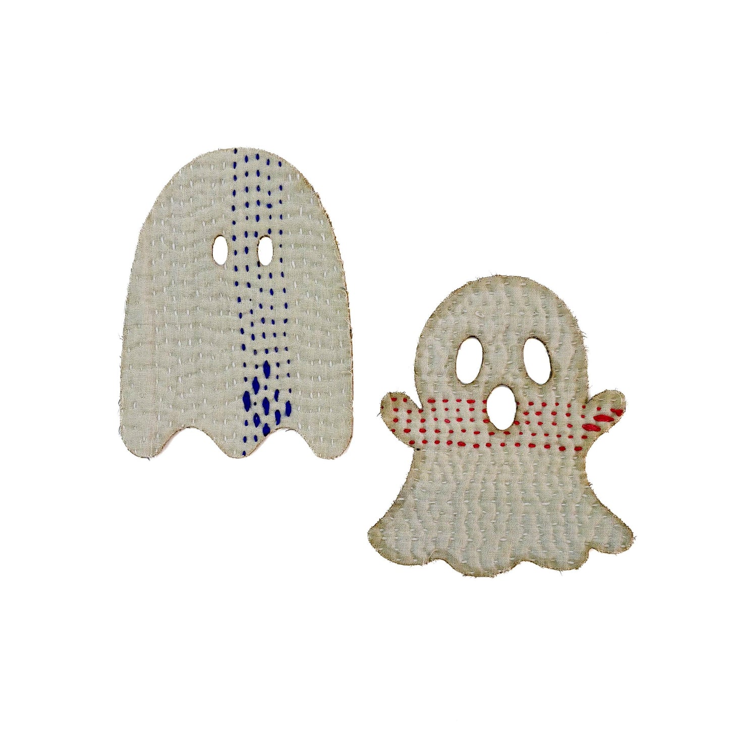 Otto Finn-Small Kantha Ghost Iron-On Patch-patches + pins-gather here online