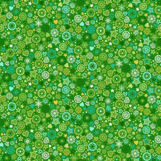 Andover-Green Merry Motifs-fabric-gather here online