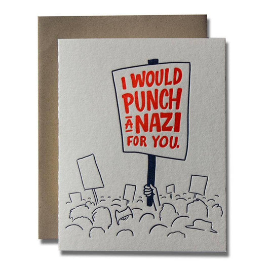 Ladyfingers Letterpress-Punch A Nazi Friendship Card-greeting card-gather here online