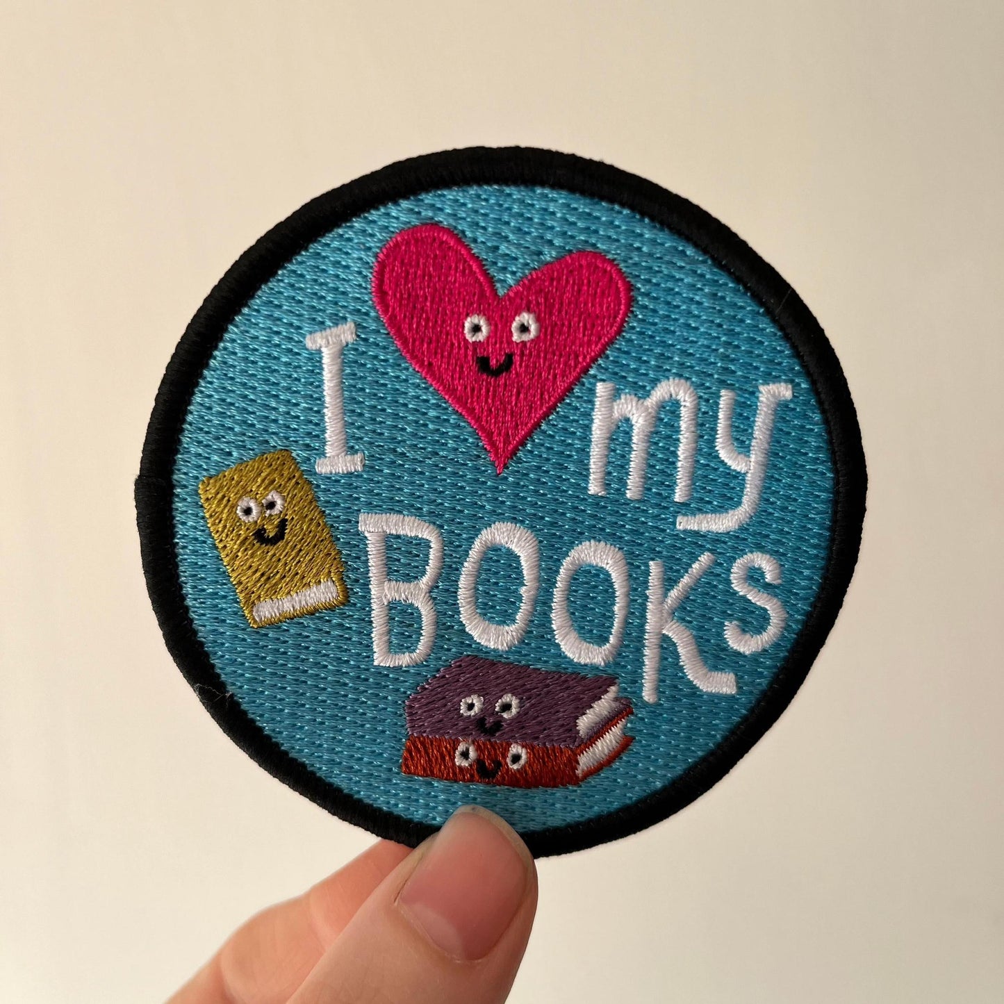 Ramona Muse Lambert-I Love My Books 3" Embroidered Patch-patches + pins-gather here online