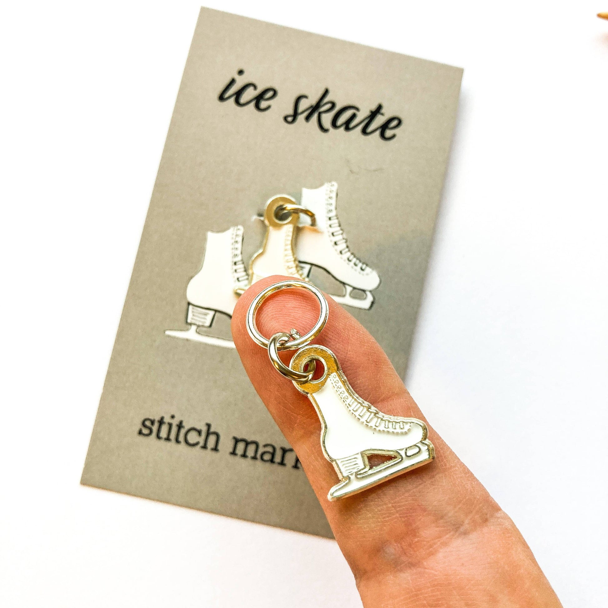 Firefly Notes-Ice Skate Round Stitch Marker - Single-knitting notion-gather here online