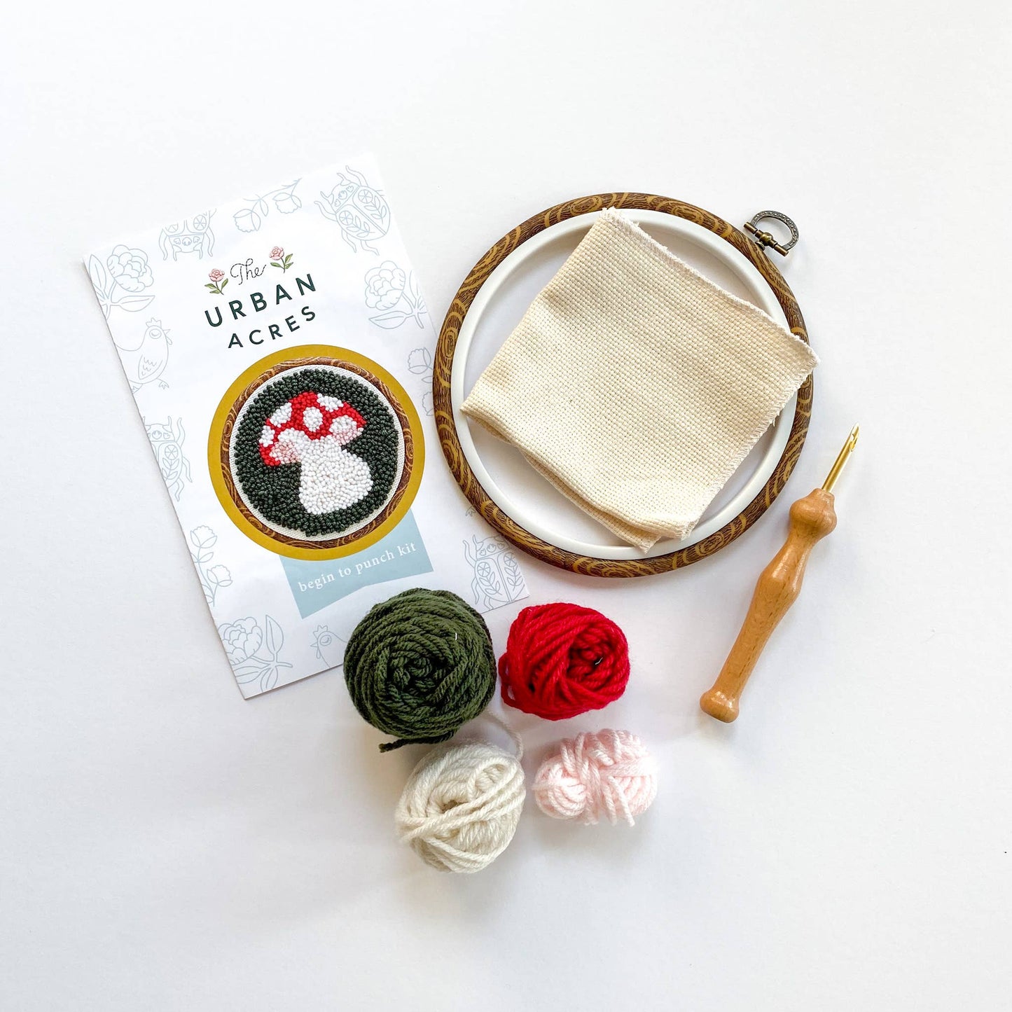 The Urban Acres-Mushroom Punch Needle Kit-craft kit-gather here online