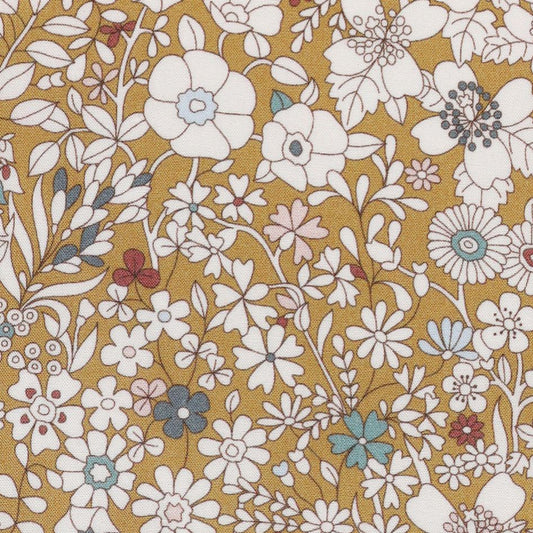 Liberty of London-Tana Lawn - June's Meadow Mustard-fabric-gather here online