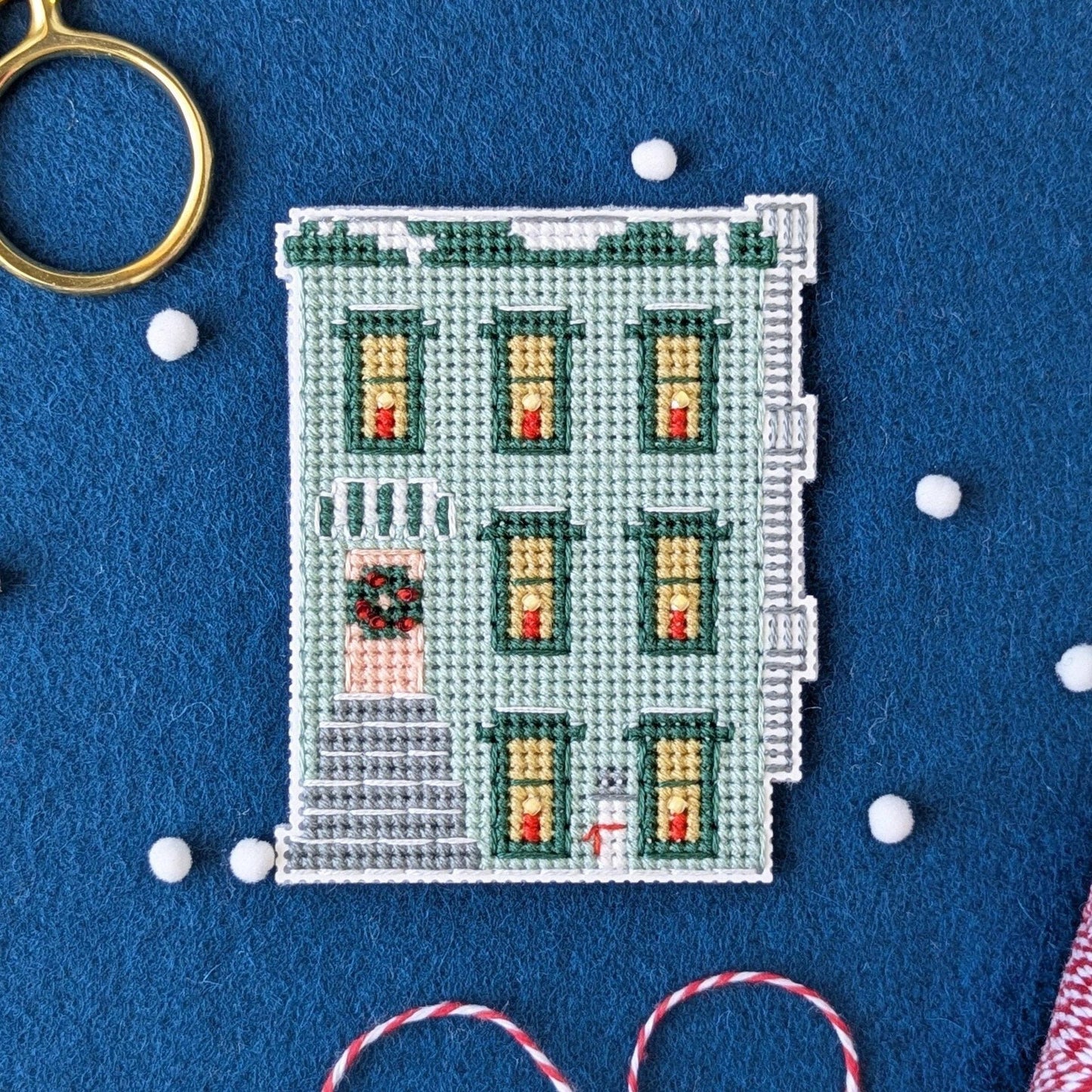 Benzie Design-Holiday Homes Townhome Cross Stitch Kit-xstitch kit-gather here online