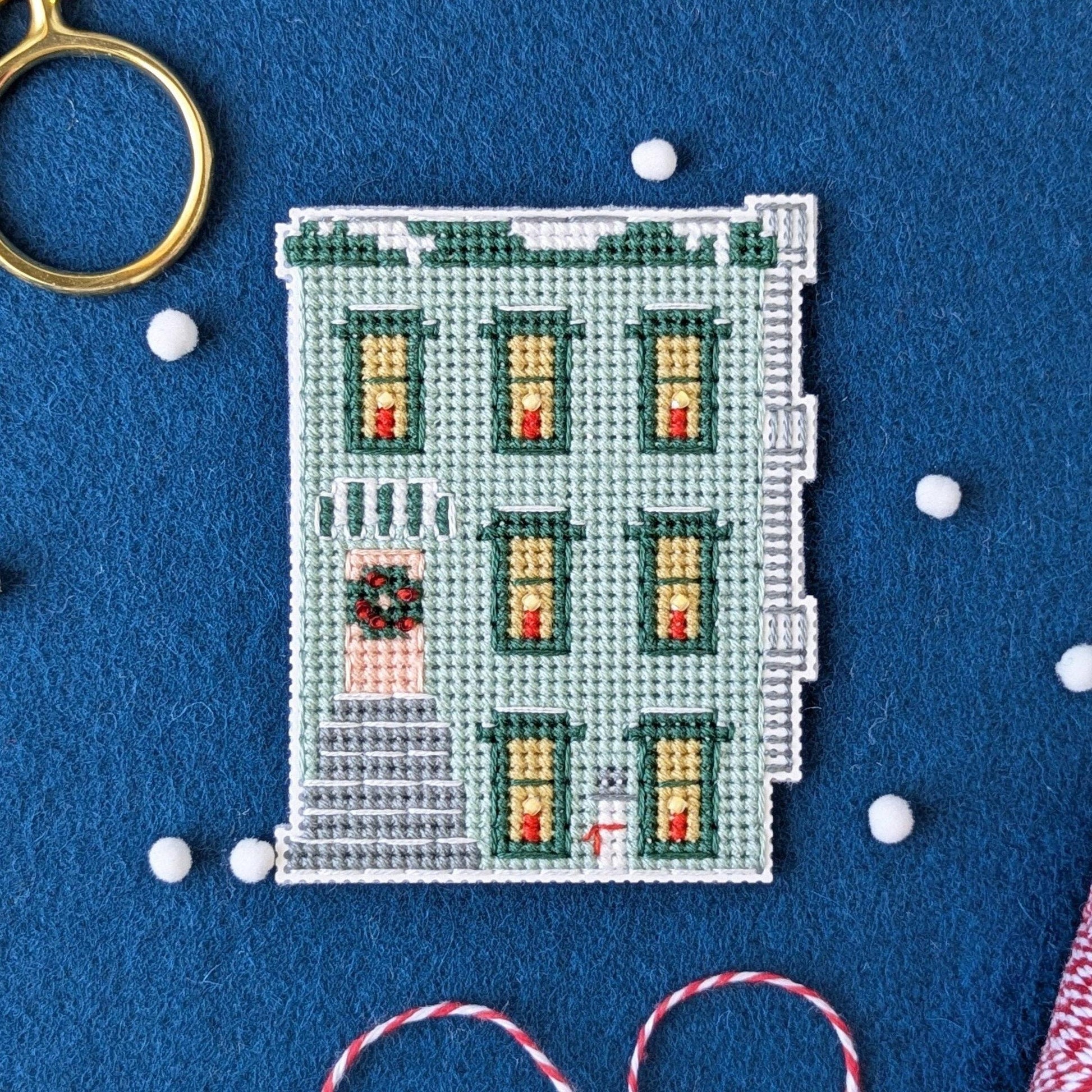 Benzie Design-Holiday Homes Townhome Cross Stitch Kit-xstitch kit-gather here online