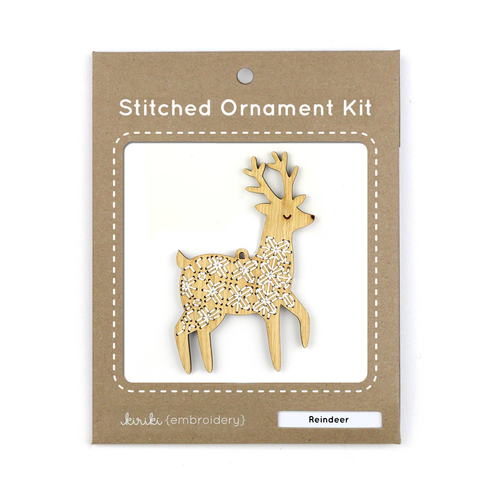 Kiriki Press-Reindeer DIY Ornament Kit-embroidery kit-gather here online