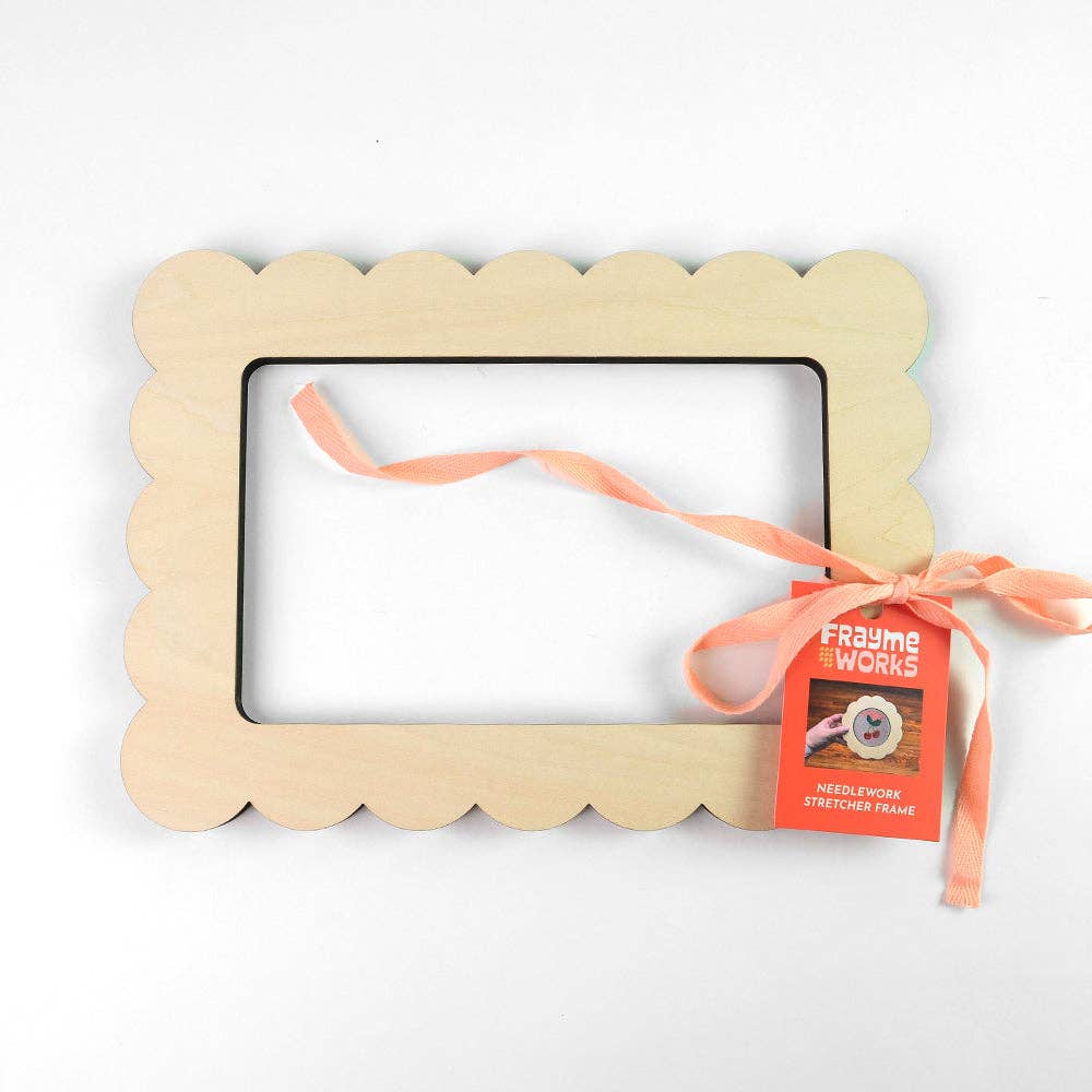 Fraymeworks-Scallop Rectangle Needlepoint Stretcher Frame-craft notion-gather here online