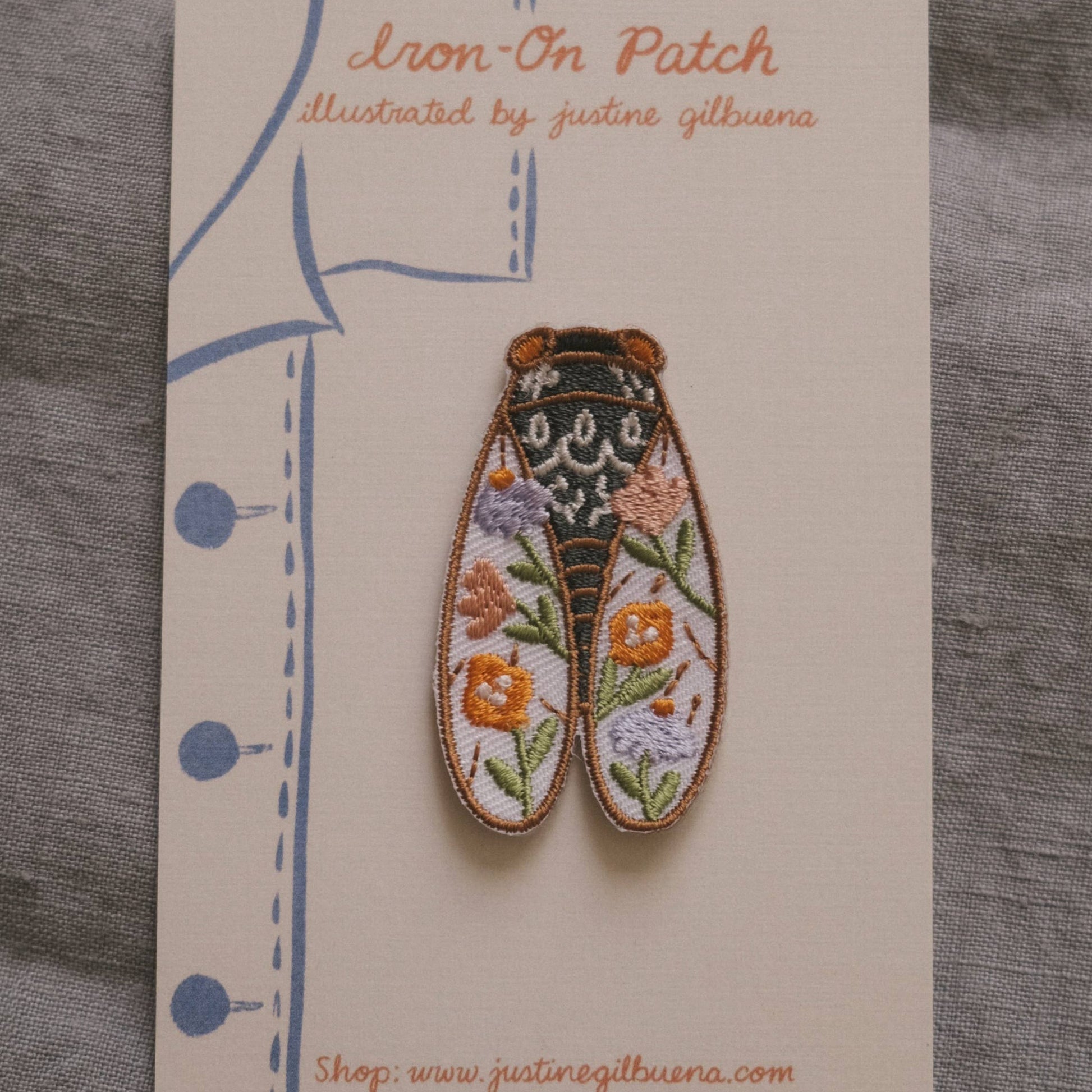 Justine Gilbuena-Cicada Small Iron-On Patch-accessory-gather here online
