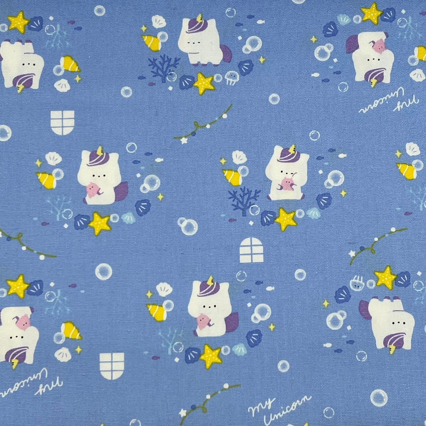 Cosmo-My Unicorn Ocean on Cotton Oxford-fabric-gather here online