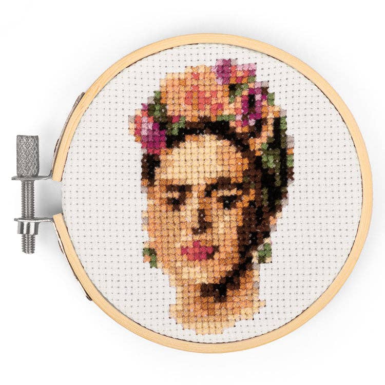 Kikkerland-Frida Mini Cross stitch Kit-xstitch kit-gather here online