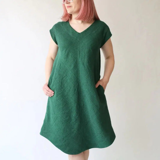 Made by rae-Emerald Dress Pattern-sewing pattern-gather here online