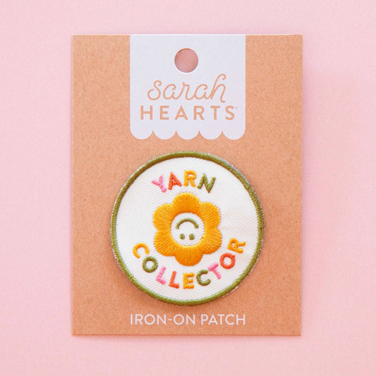 Sarah Hearts-Yarn Collector Multicolor Iron-On Patch-patches + pins-gather here online