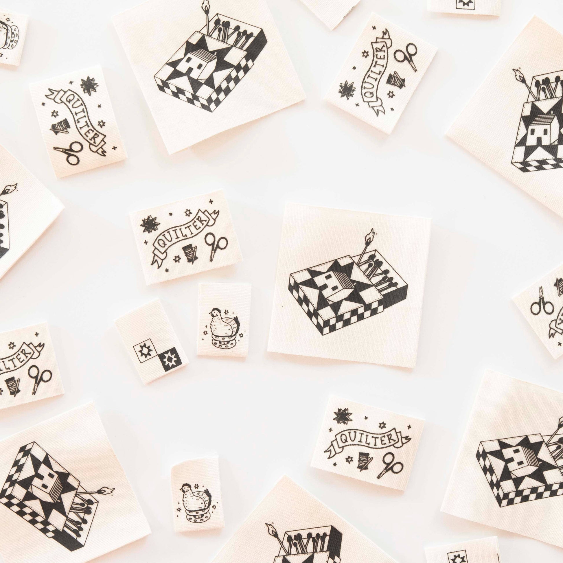 Sarah Hearts-Toad and Sew Quilty Tattoo Sew-In Labels-sewing notion-gather here online