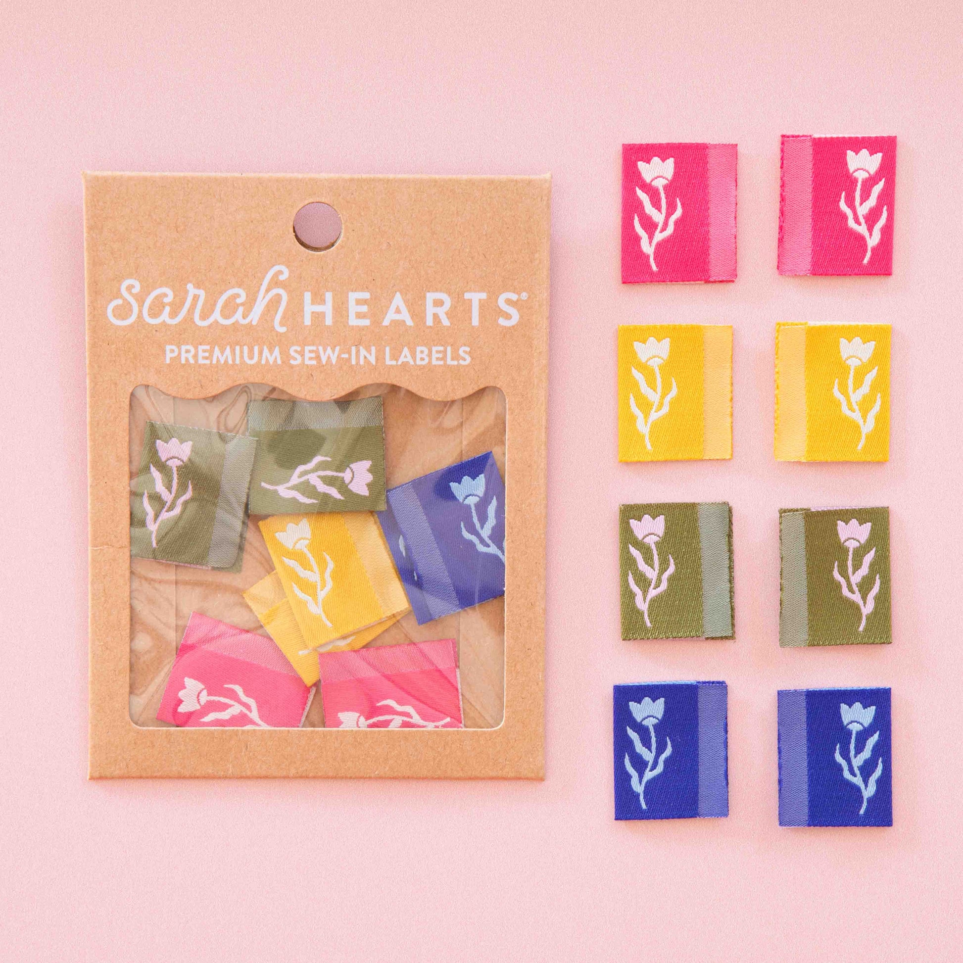 Sarah Hearts-Tiny Floral Side Sew-In Labels-sewing notion-gather here online