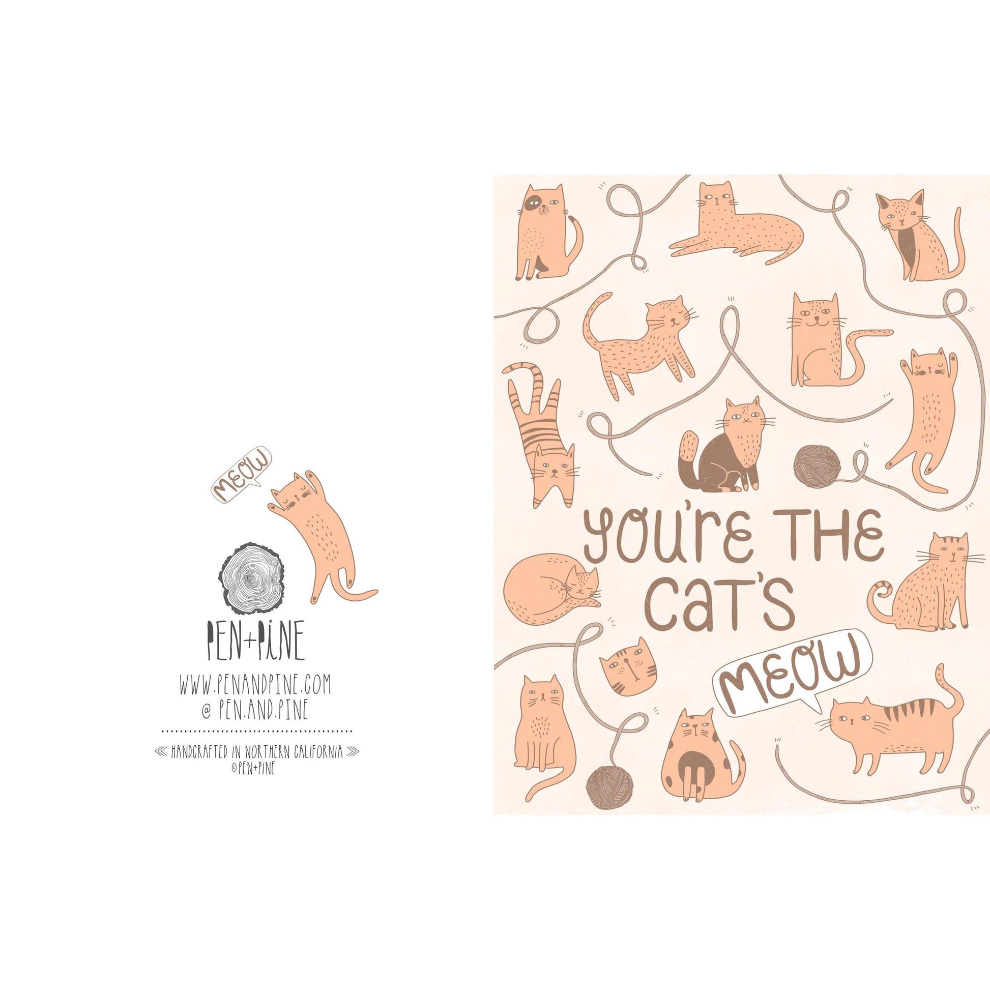 Pen+Pine-Cat's Meow Greeting Card-greeting card-gather here online