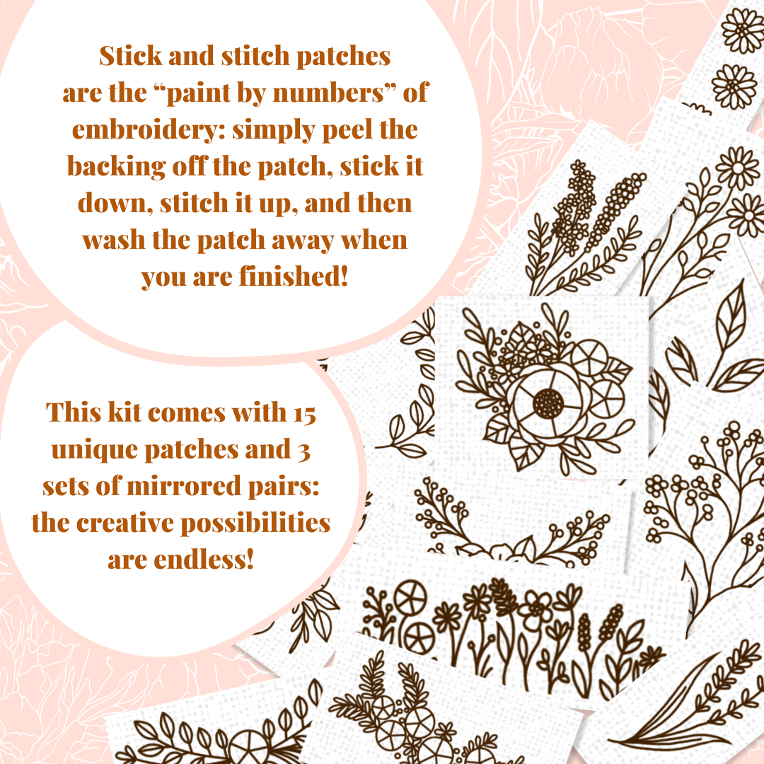 Floral Stick and Stitch Embroidery Kit