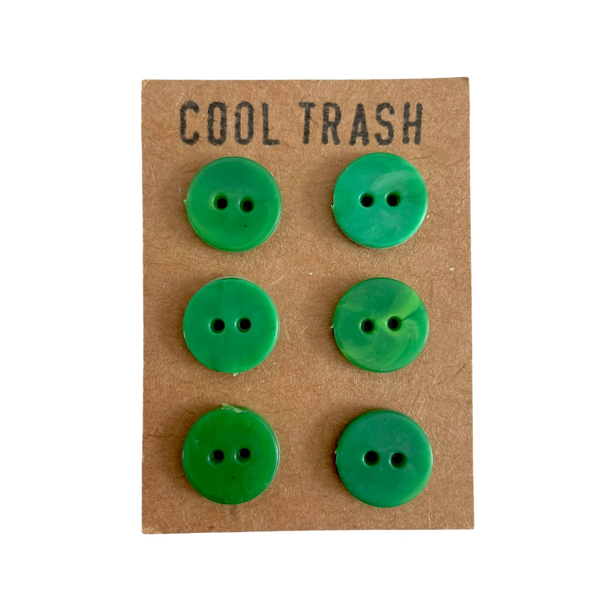 Cool Trash-12mm Recycled Plastic Button Set - Green-button-gather here online