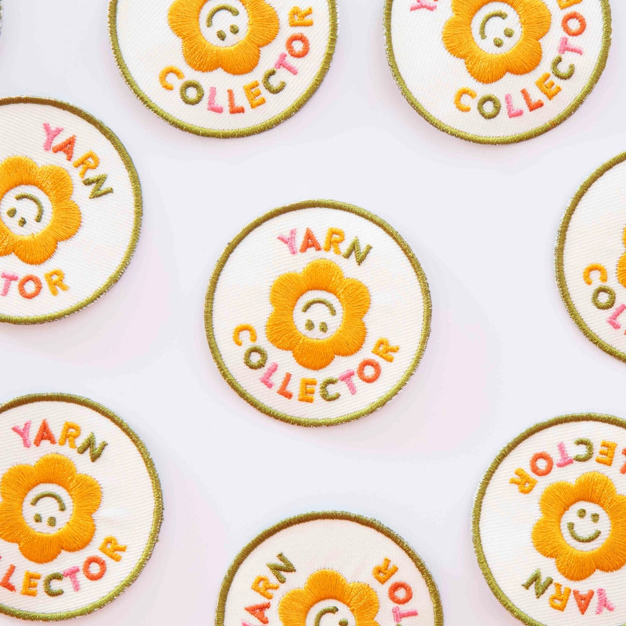 Sarah Hearts-Yarn Collector Multicolor Iron-On Patch-patches + pins-gather here online