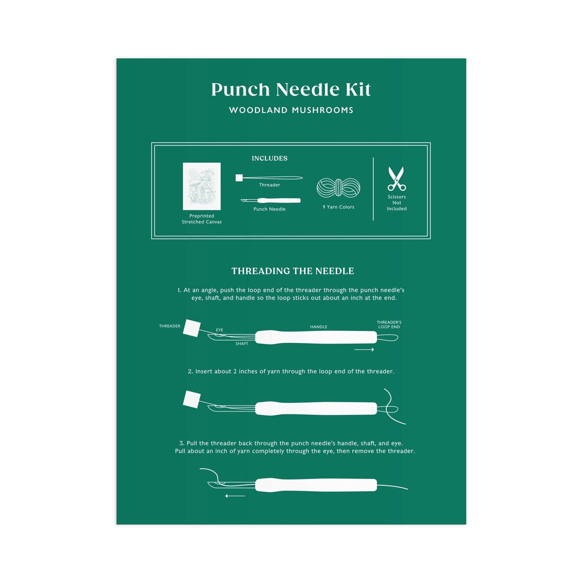 Chronicle Books-Woodland Mushrooms Punch Needle Kit-craft kit-gather here online