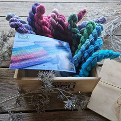 Koigu Wool Designs-Wooden Gift Box Colorscape - Hat, Mitts, Cowl Set-yarn-gather here online