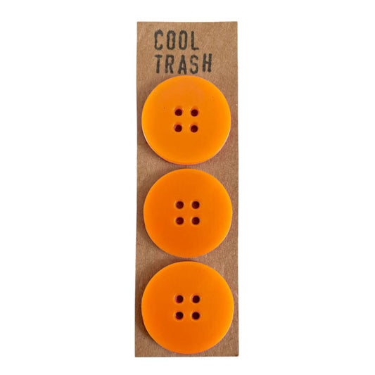 Cool Trash-25mm Recycled Plastic Button Set - Syrorange-button-gather here online