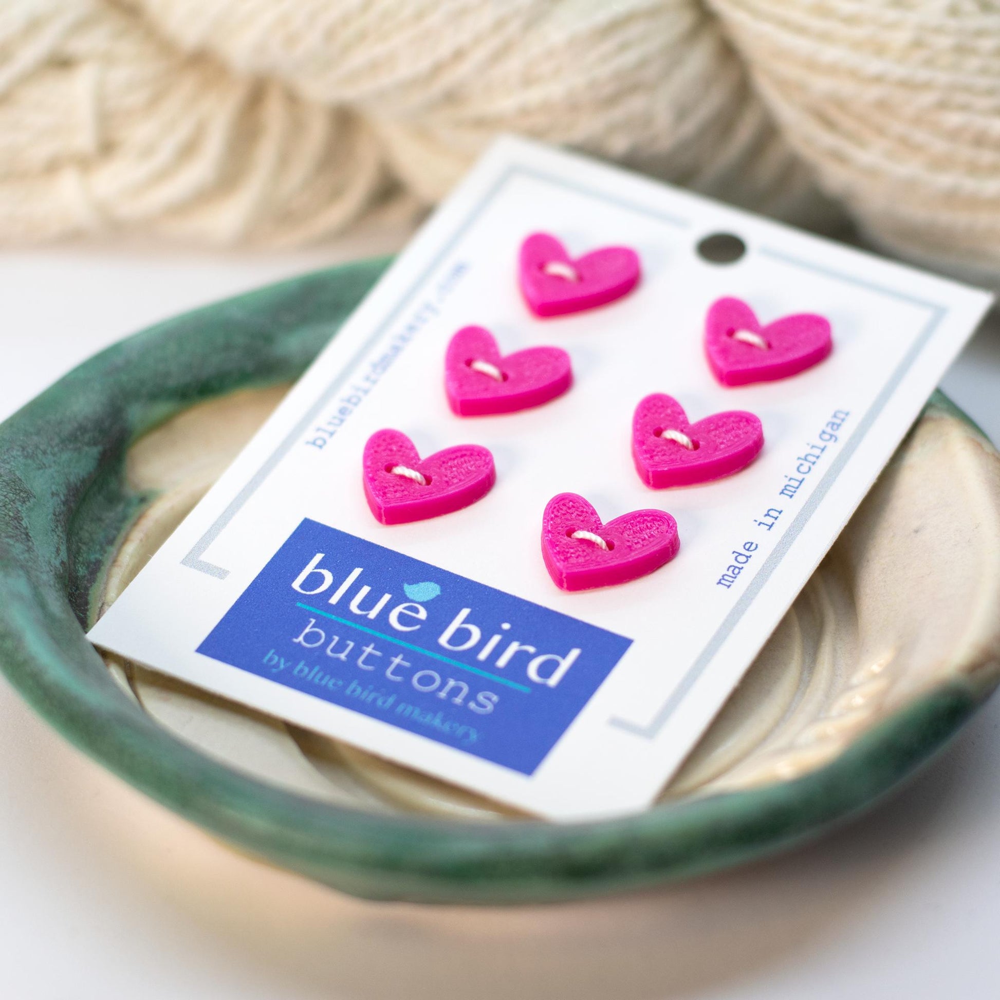 Blue Bird Makery-12mm Heart Buttons-button-Pink-gather here online