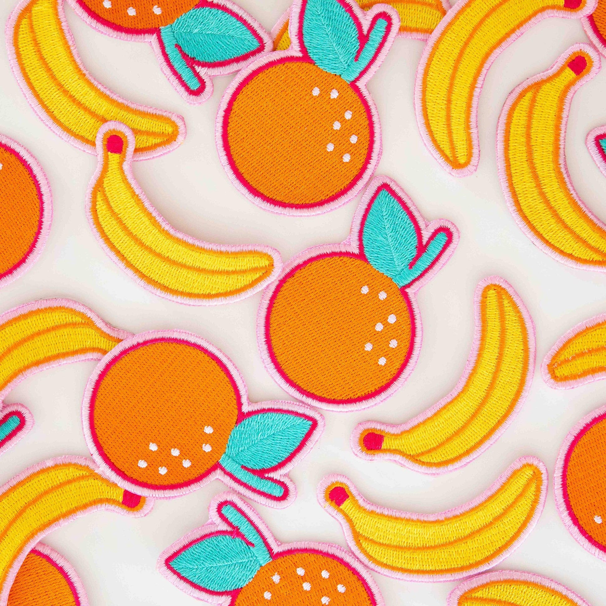 Sarah Hearts-Embroidered Patches - Banana & Orange - 2 Pack-accessory-gather here online