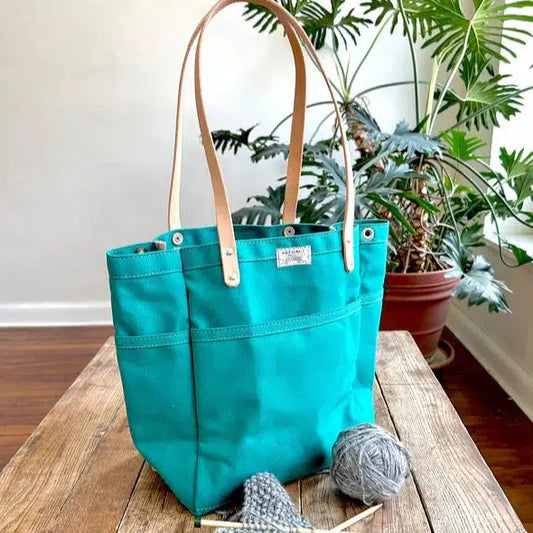 Artifact-Knitting Project Bag - Teal (Limited)-craft organizer-gather here online