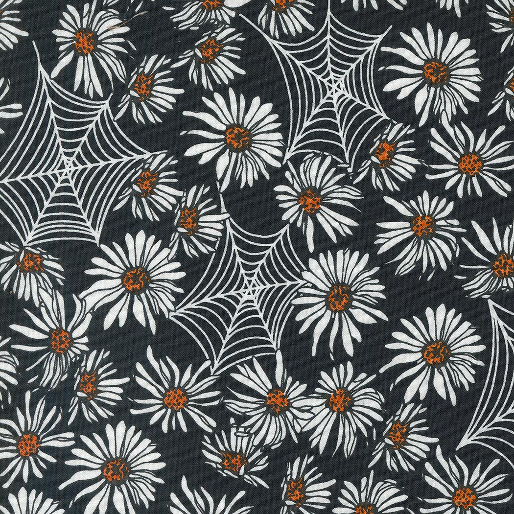 Moda-Whispering Webs Midnight Pumpkin-fabric-gather here online