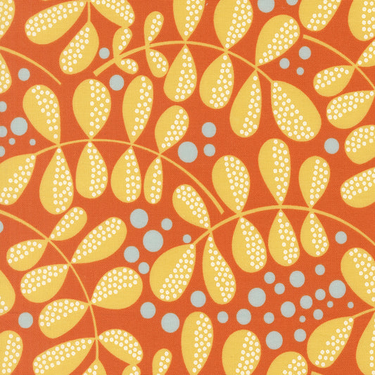 Moda-Fern Fiesta Papaya-fabric-gather here online