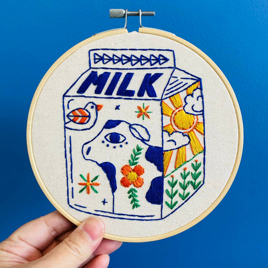 Hook, Line & Tinker-Milk Embroidery Kit-embroidery kit-gather here online