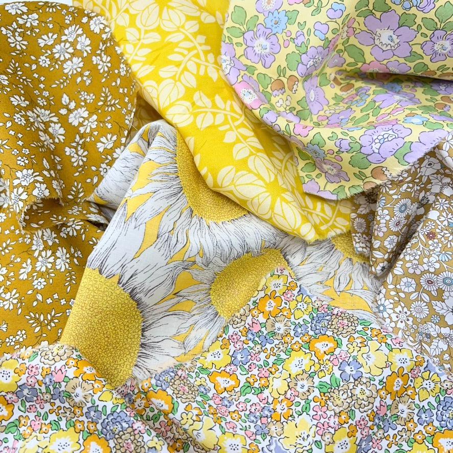 gather here-Tana Lawn Color Bundle - Yellow (6 pieces)-fat quarters-gather here online